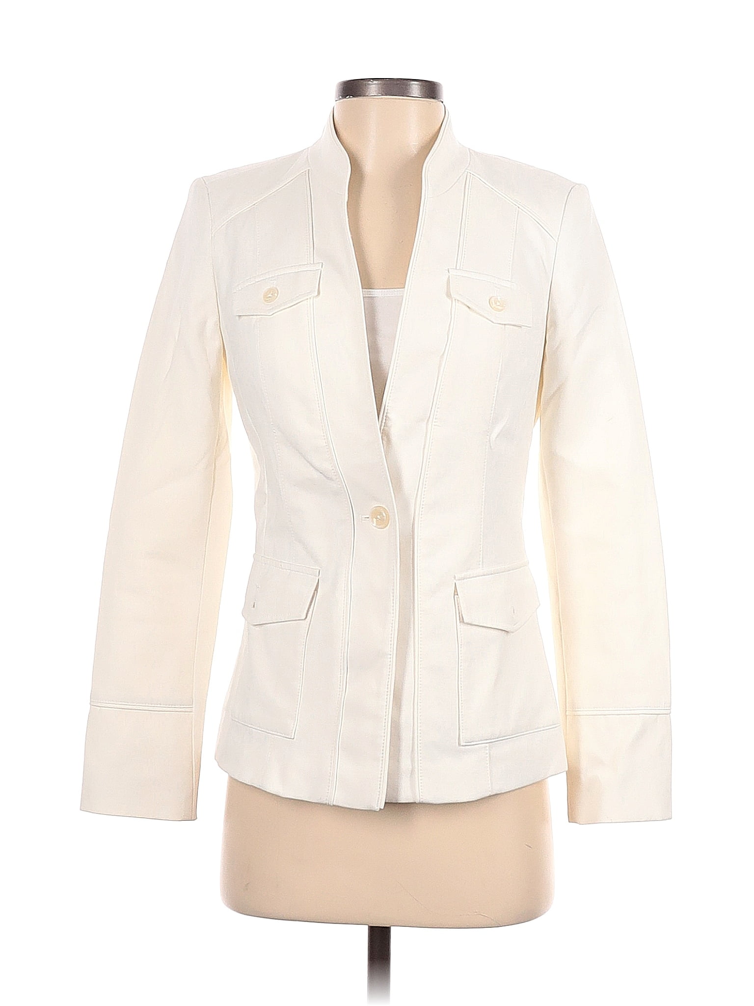 White House Black Market Solid Ivory White Jacket Size 0 - 70% off ...