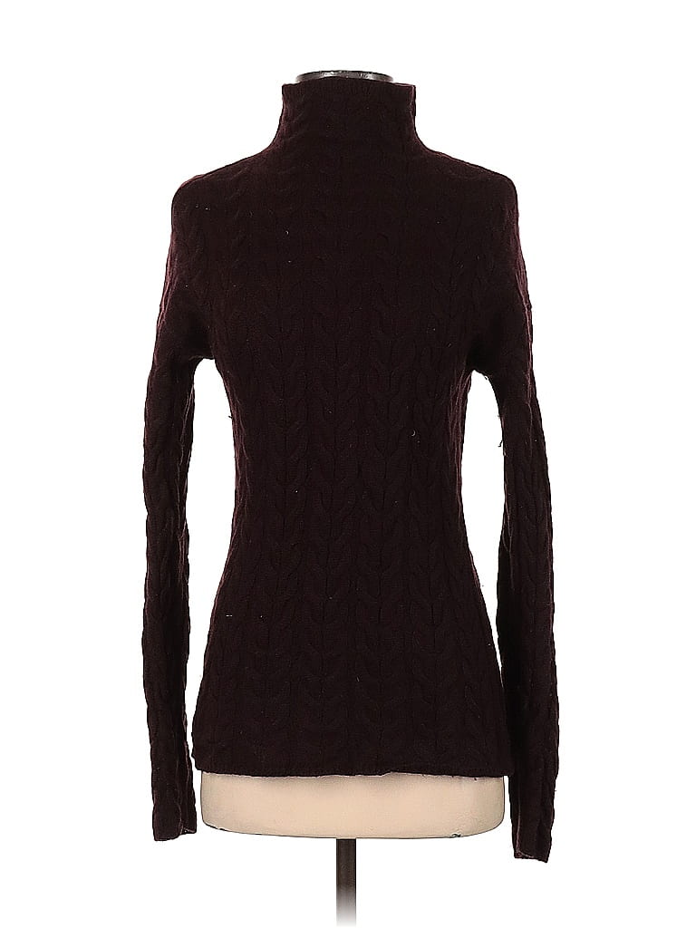Magaschoni 100% Cashmere Solid Brown Purple Cashmere Pullover Sweater ...