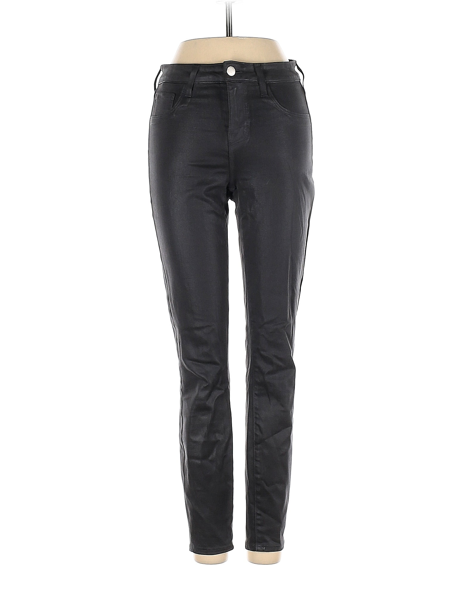 L'Agence Solid Black Faux Leather Pants 24 Waist - 90% off | ThredUp