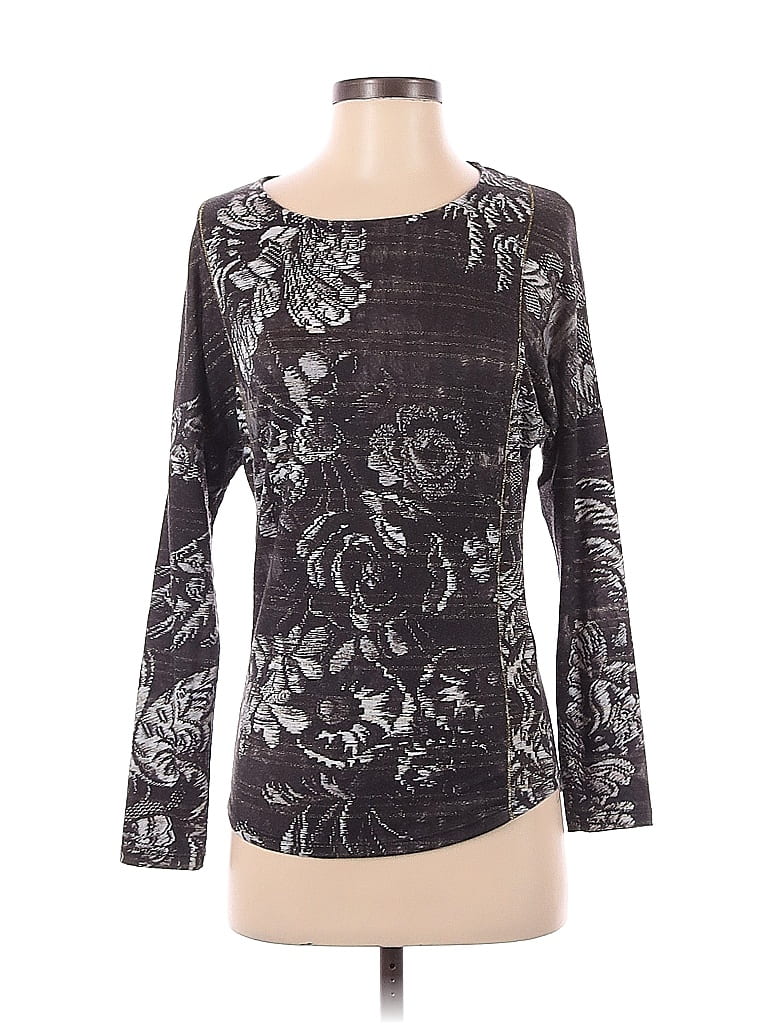 Desigual Floral Paisley Black Long Sleeve Blouse Size XS - photo 1