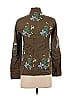Ann Taylor 100% Cotton Floral Floral Motif Tropical Green Denim Jacket Size XXS - photo 2