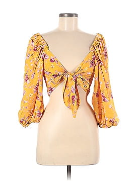 Chelsea And Walker Yellow Floral Crop Top (view 1)