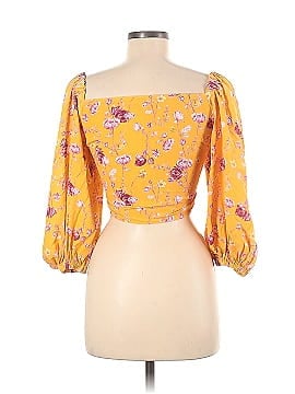 Chelsea And Walker Yellow Floral Crop Top (view 2)