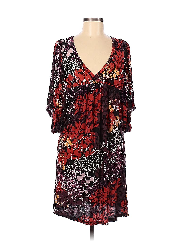 Jaloux 100% Rayon Floral Motif Paisley Paint Splatter Print Burgundy ...