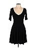 Soprano Solid Black Casual Dress Size L - photo 1