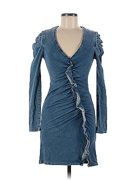 Jonathan Simkhai Classic Denim Long Sleeve Ruffle Dress (view 1)