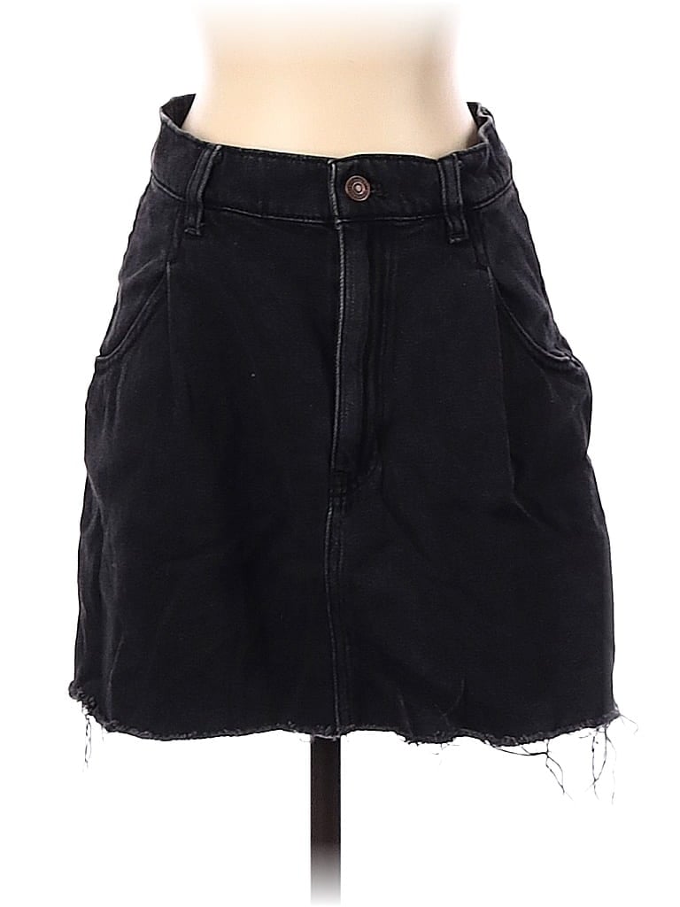 We the Free 100% Cotton Solid Black Denim Skirt 27 Waist - photo 1