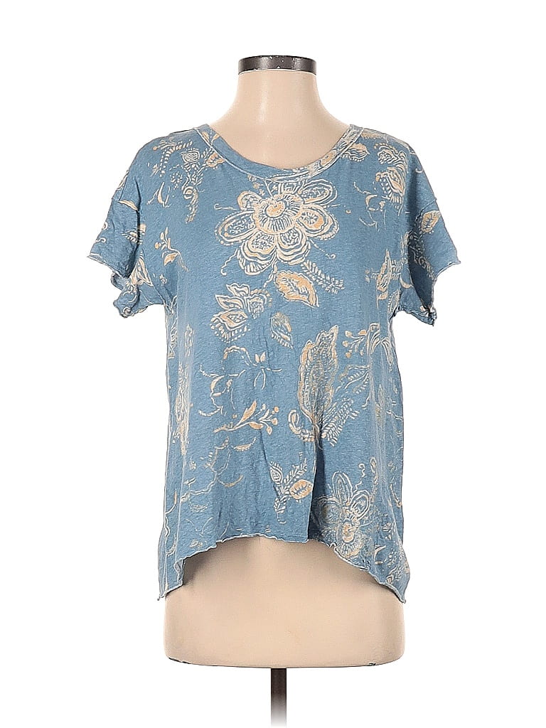 Pilcro Floral Blue Short Sleeve T-Shirt Size S - 75% off | thredUP