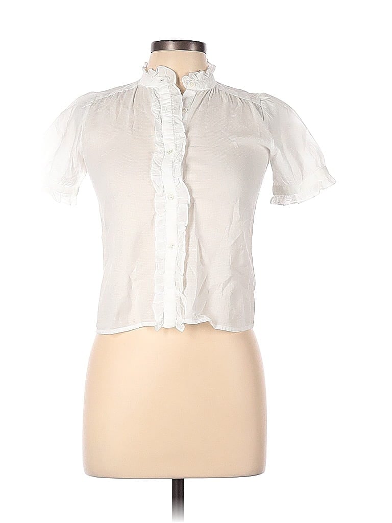 Bonpoint 100% Cotton White Short Sleeve Button-Down Shirt Size 10 - 78% ...