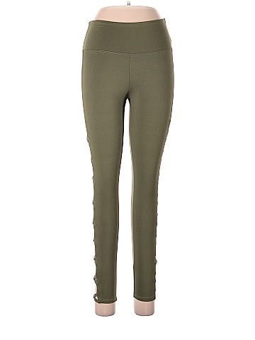 Balance Collection Solid Green Leggings Size M - 72% off