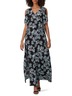 Thakoon Collective 100% Rayon Floral Multi Color Black Deep V Floral Maxi Size 6 - photo 3