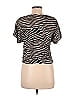 H&M Zebra Print Black Short Sleeve Blouse Size 8 - photo 2