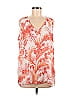 Belle By Kim Gravel 100% Polyester Tropical Pink Sleeveless Blouse Size L - photo 1