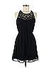 Iz Byer 100% Polyester Solid Black Casual Dress Size M - photo 1