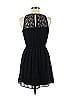 Iz Byer 100% Polyester Solid Black Casual Dress Size M - photo 2
