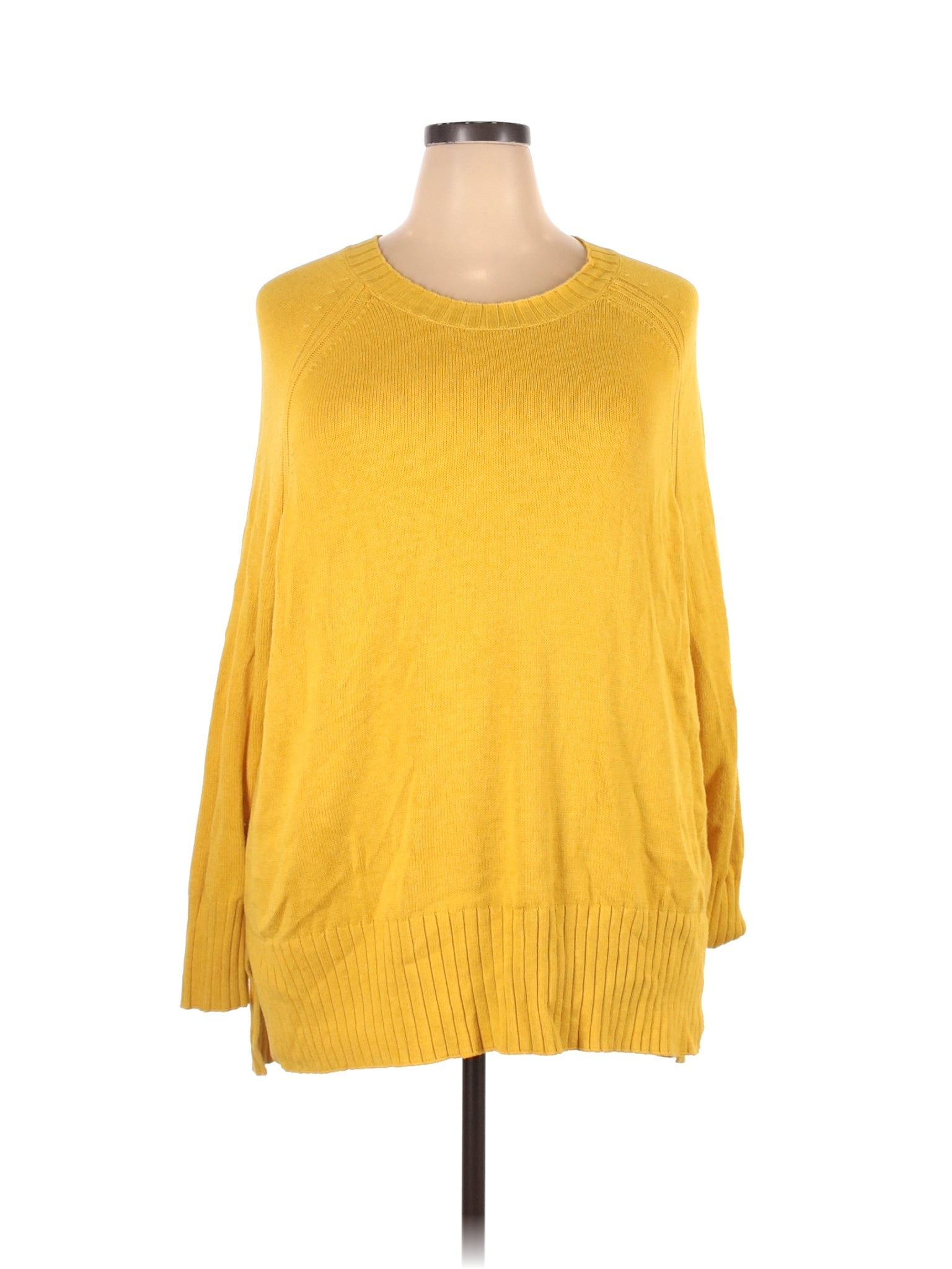Old Navy Color Block Solid Yellow Pullover Sweater Size 2X (Plus) - 46% ...