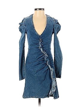 Jonathan Simkhai Classic Denim Long Sleeve Ruffle Dress (view 1)