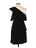 Slate & Willow Solid Black One Shoulder Ruffle Dress Size 10 - photo 2