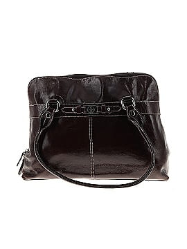 Sale Giani Bernini Black Shoulder Bag w/Two Flap Pockets, Black Leather Bernini Shoulder Bag, Bernini Shoulder Bag w/Organizational Pockets