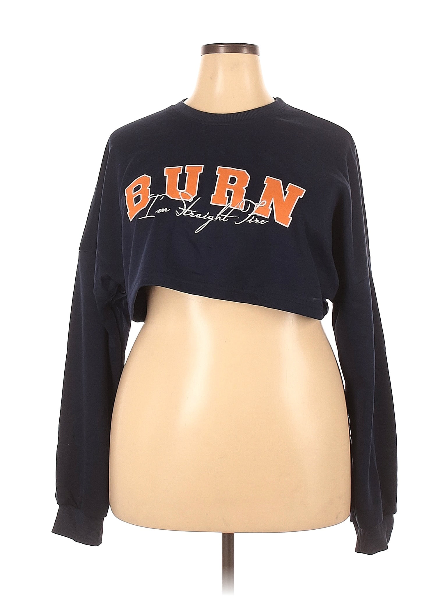 Adika 100% Cotton Graphic Solid Blue Sweatshirt Size XL - 64% off | thredUP