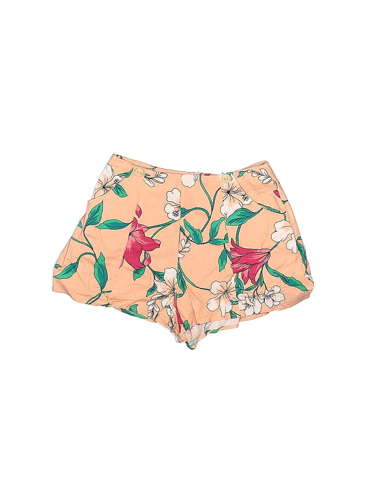 Privacy Please Floral Tortoise Floral Motif Baroque Print Hearts Graphic Tropical Orange Shorts Size XS - photo 1