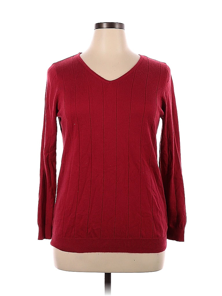 Roaman's Solid Red Long Sleeve Top Size 14 (M) - photo 1
