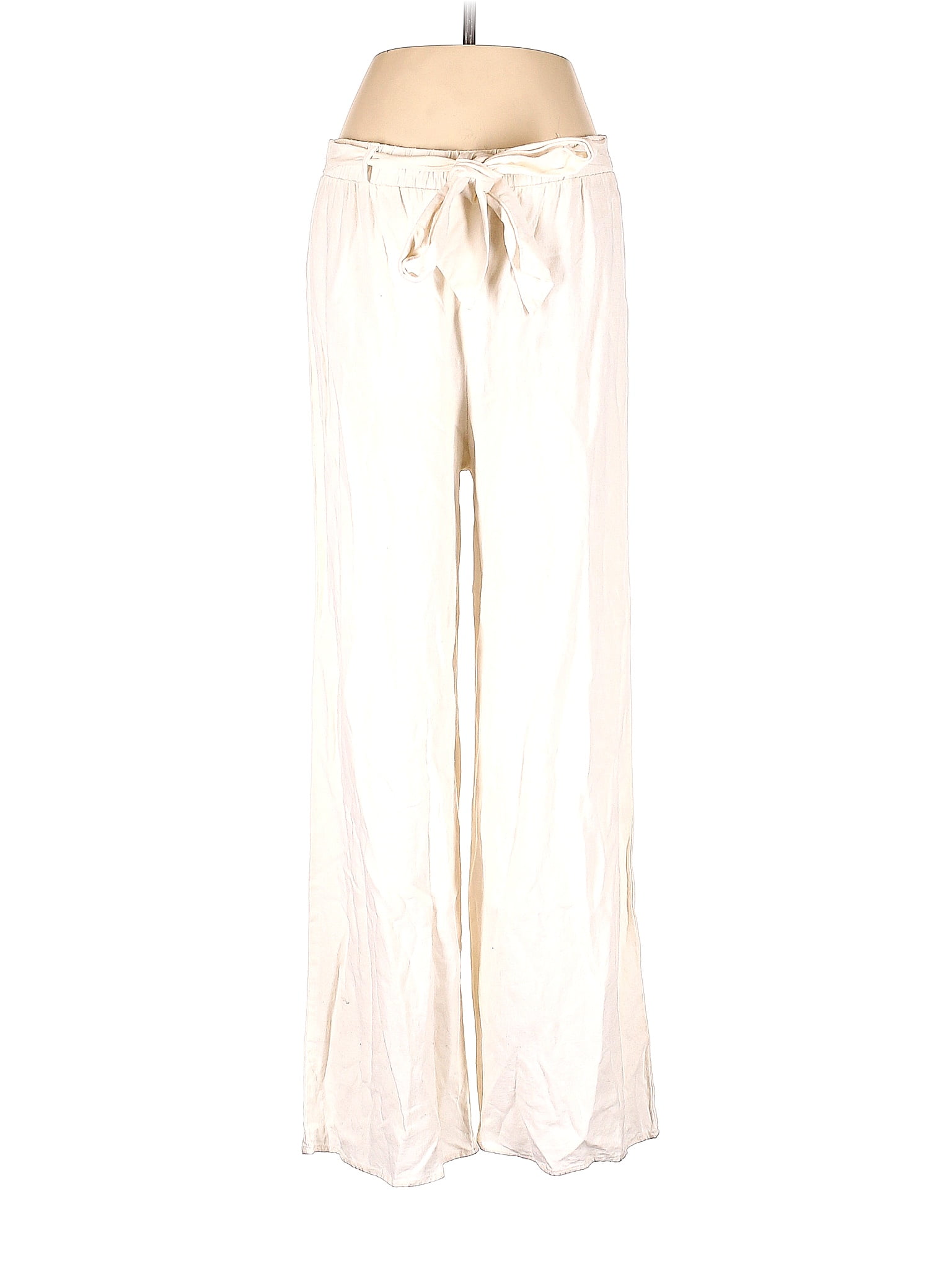 Fashion Nova Solid Ivory White Linen Pants Size M 43 off thredUP