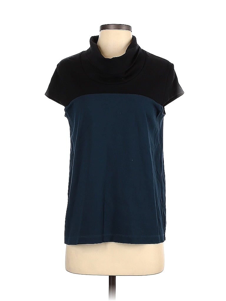 Cut25 Color Block Teal Blue Short Sleeve Blouse Size S - 84% off | thredUP