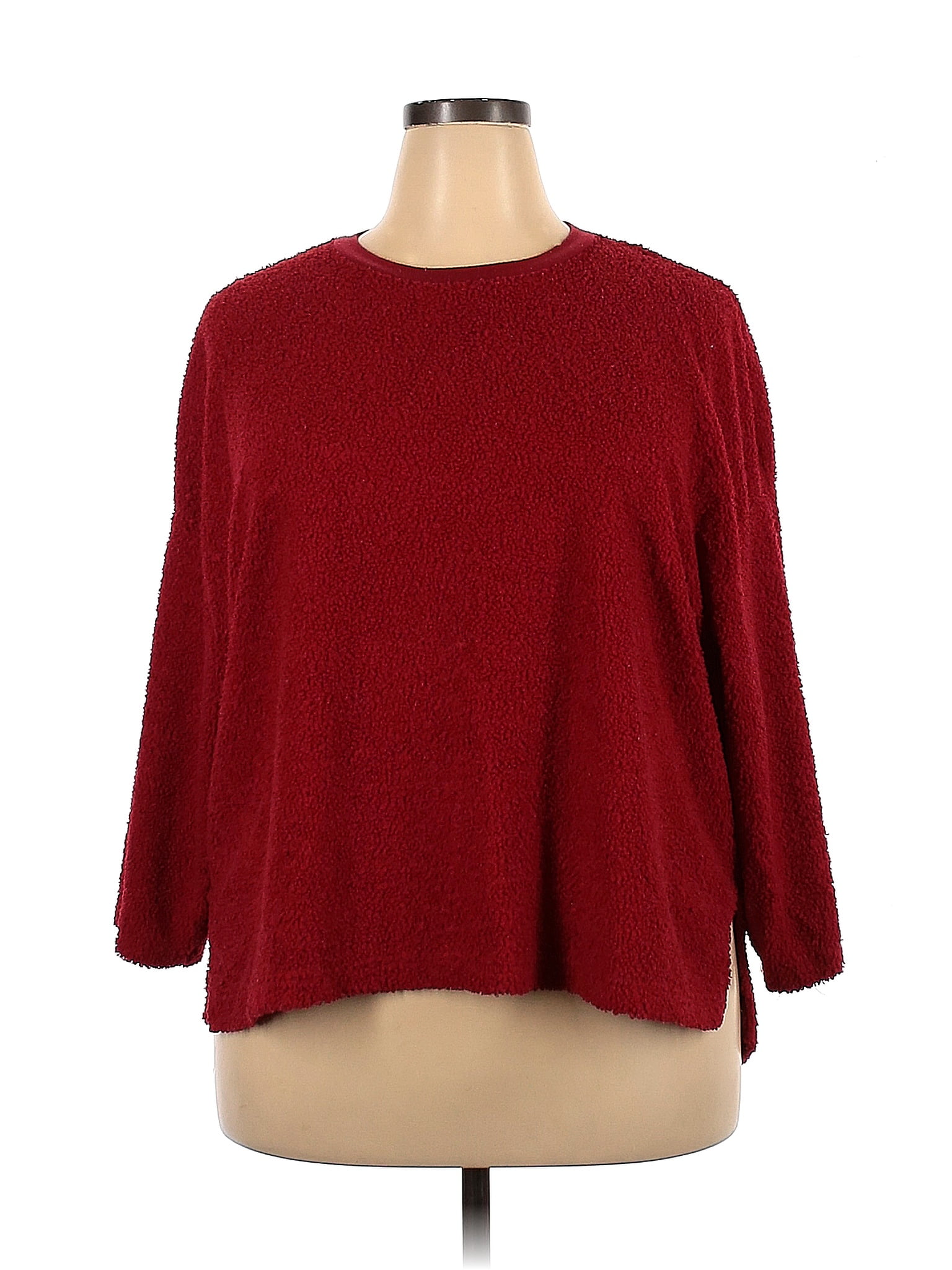 Secret Treasures Color Block Polka Dots Red Pullover Sweater Size XXL