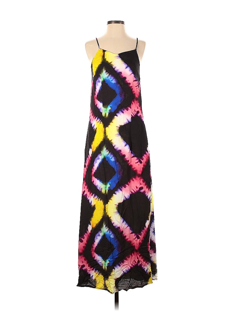 Busayo Collective 100% Viscose Multi Color Black Tie Dye Midi Size XS ...