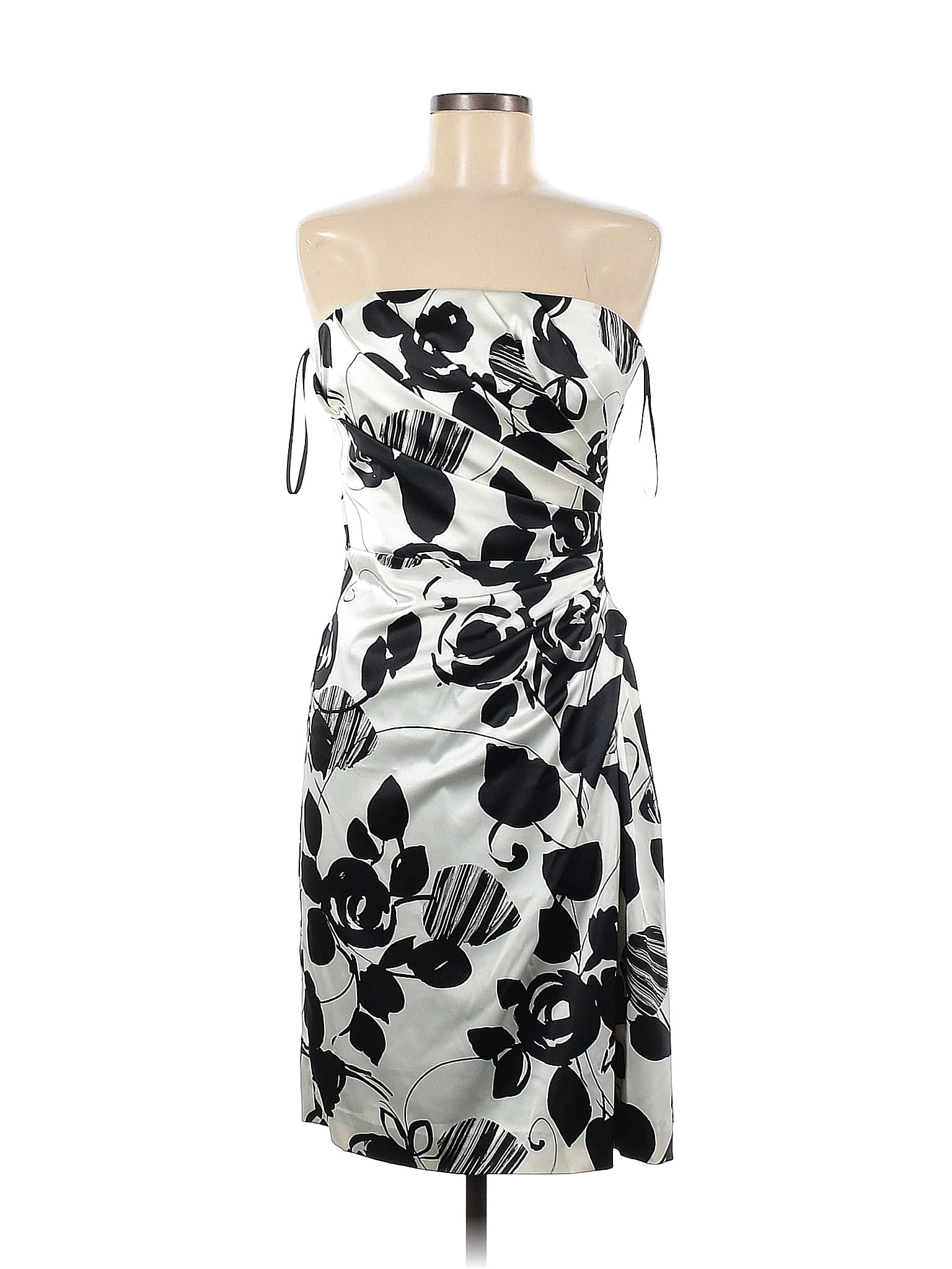 White House Black Market 100 Polyester Floral White Cocktail Dress