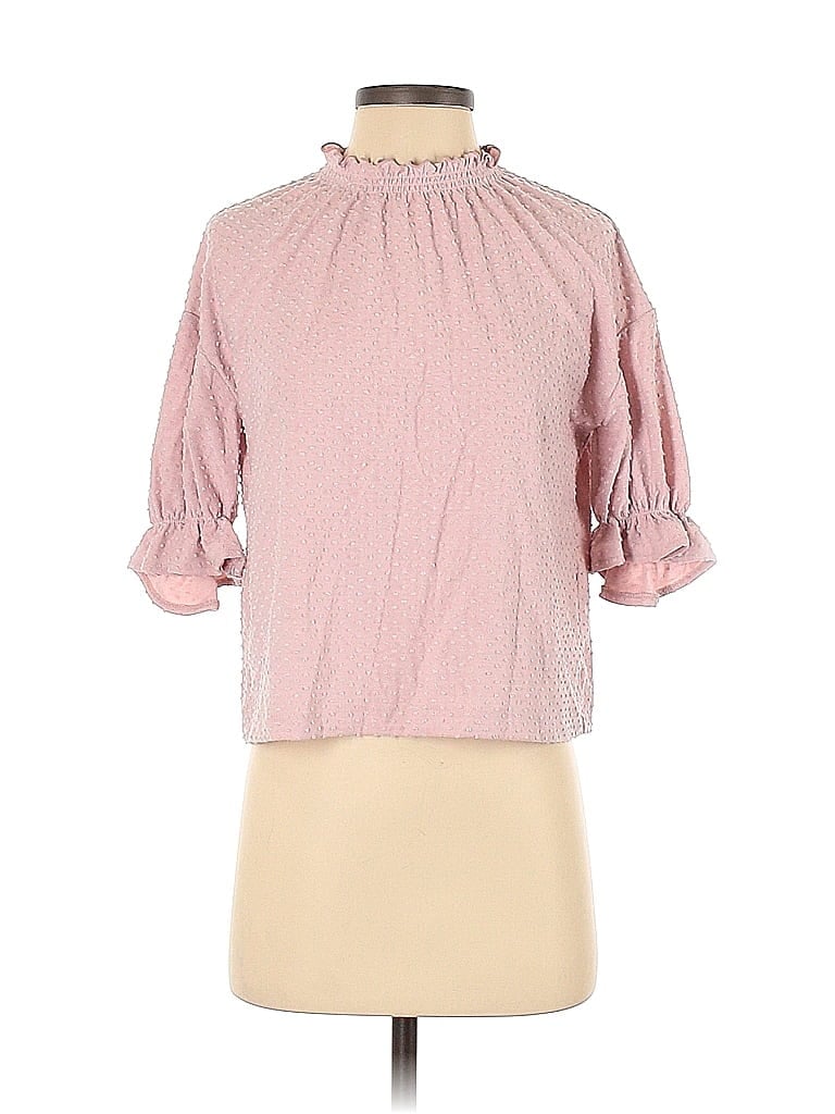 TeXTURE & THREAD Madewell Pink Short Sleeve Blouse Size XXS - photo 1