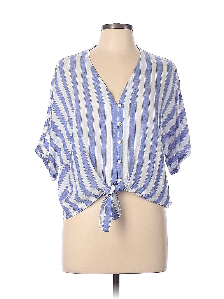 Rails Stripes Blue Short Sleeve ButtonDown Shirt Size L 78 off