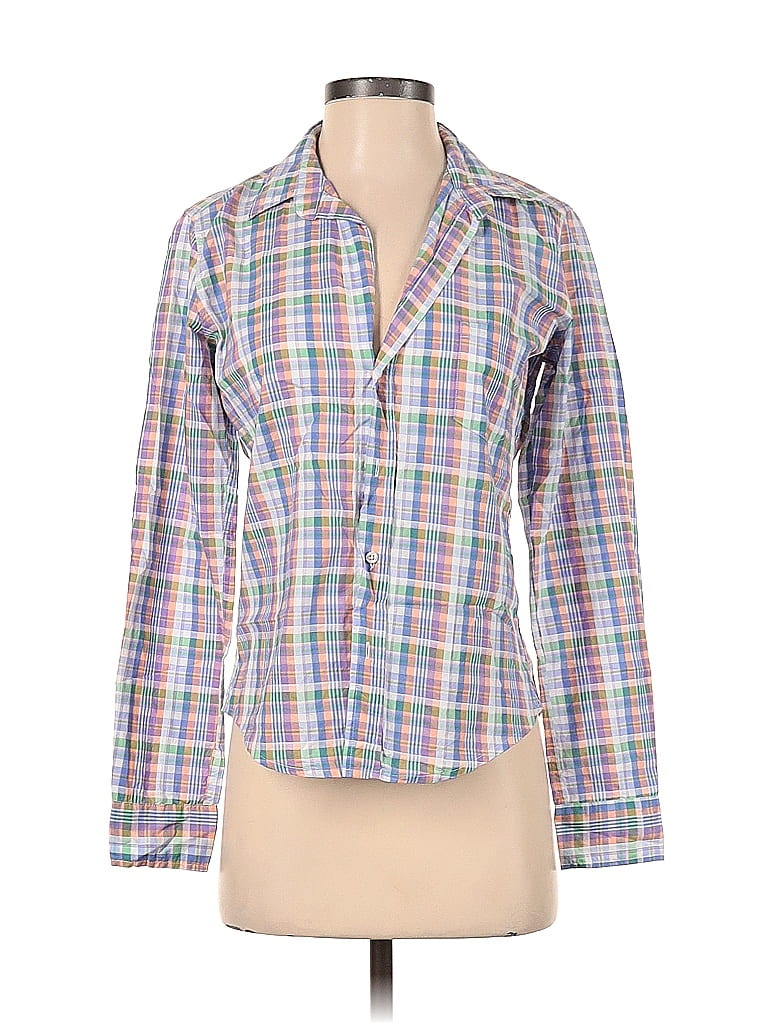 Frank & Eileen 100% Cotton Plaid Multi Color Purple Long Sleeve Button-Down Shirt Size XS - photo 1