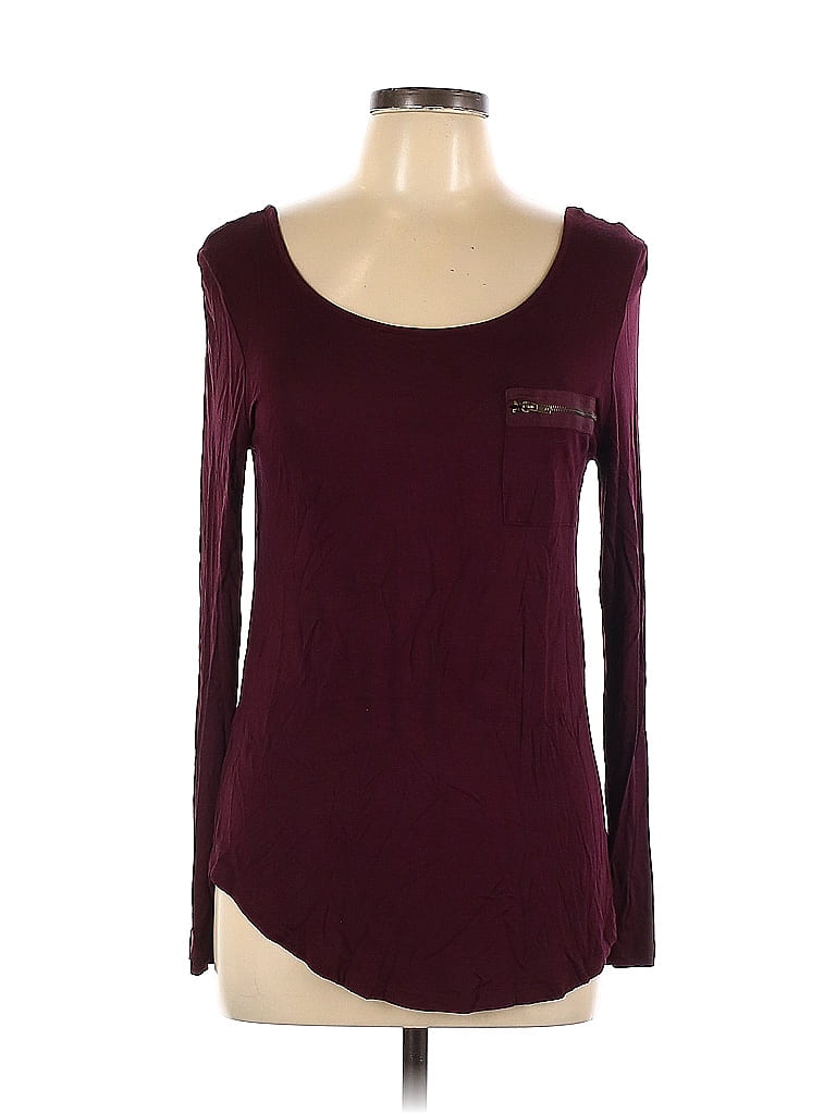 Splash Solid Purple Long Sleeve Top Size L - 65% off | thredUP