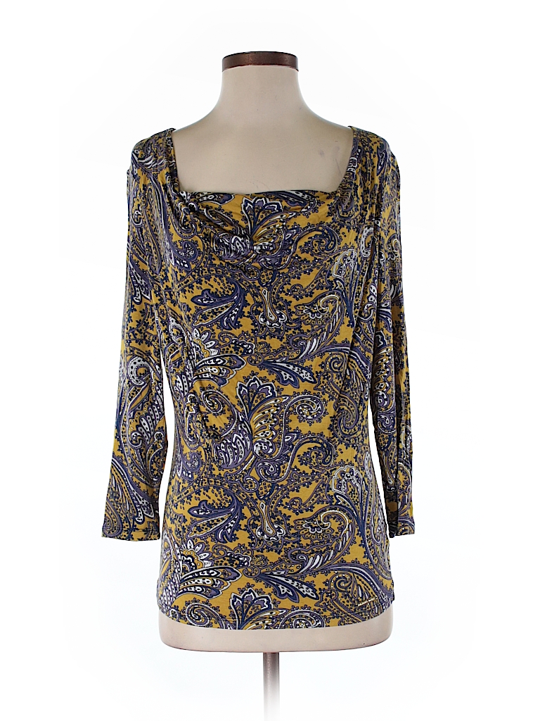 MICHAEL Michael Kors Paisley Yellow 3/4 Sleeve Top Size S - 82% off ...