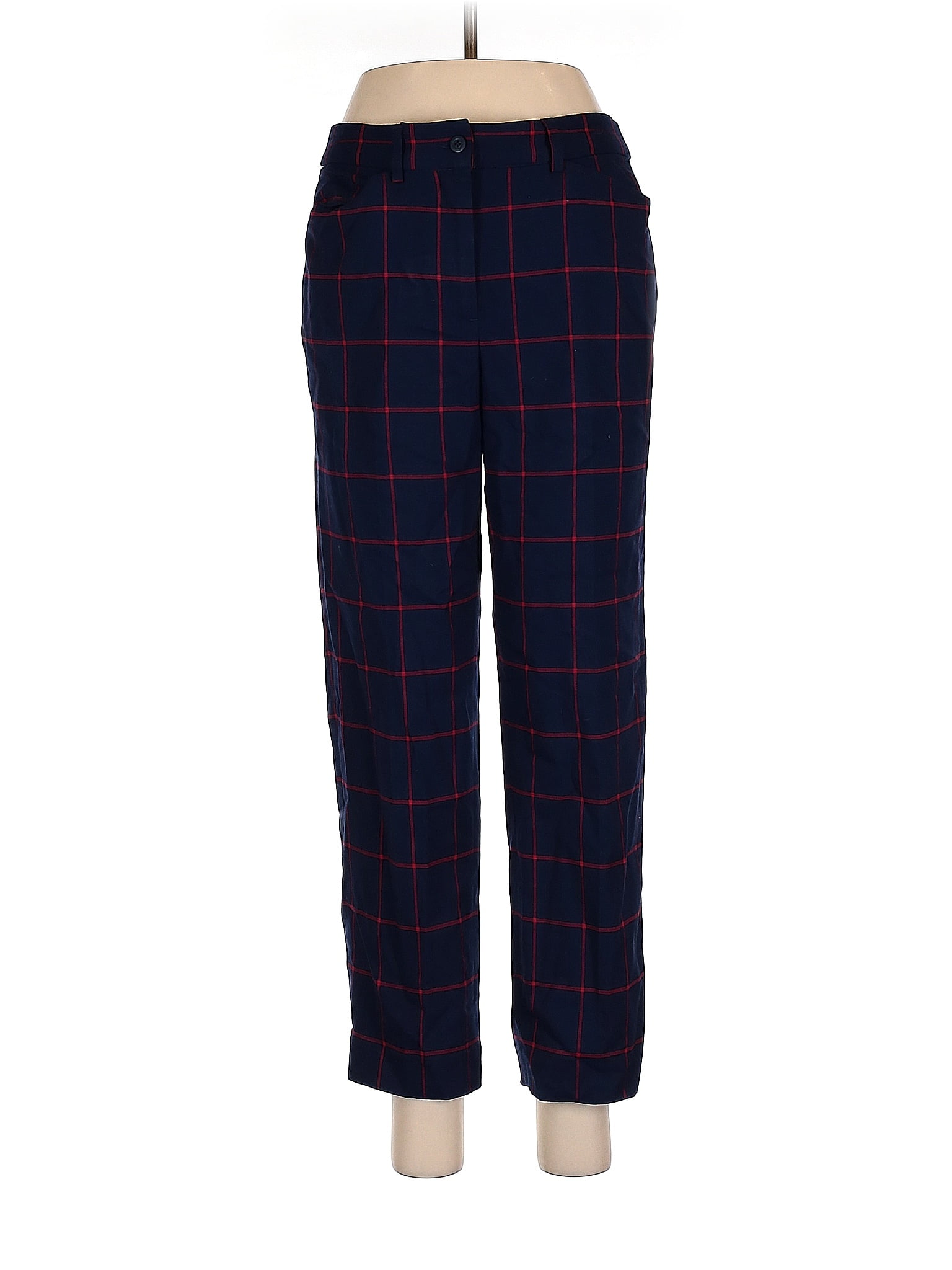 Appleseeds Grid Argyle Plaid Blue Dress Pants Size 8 (Petite) 72 off