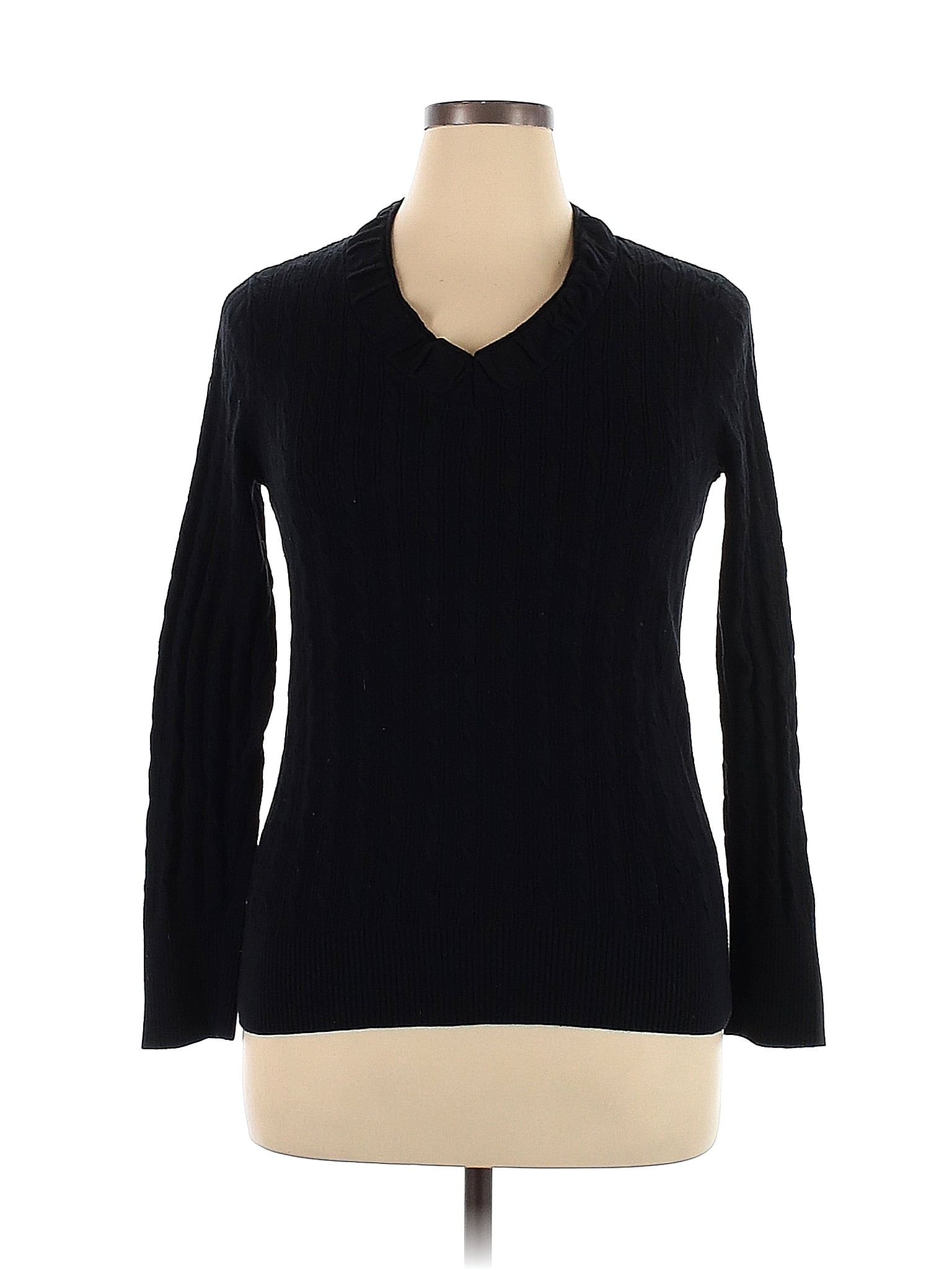 Eddie Bauer Color Block Solid Black Pullover Sweater Size XL - 69% off ...