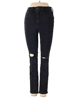 Madewell Petite 10" High-Rise Roadtripper Supersoft Jeans in Davie Wash: Knee-Rip Edition (view 1)