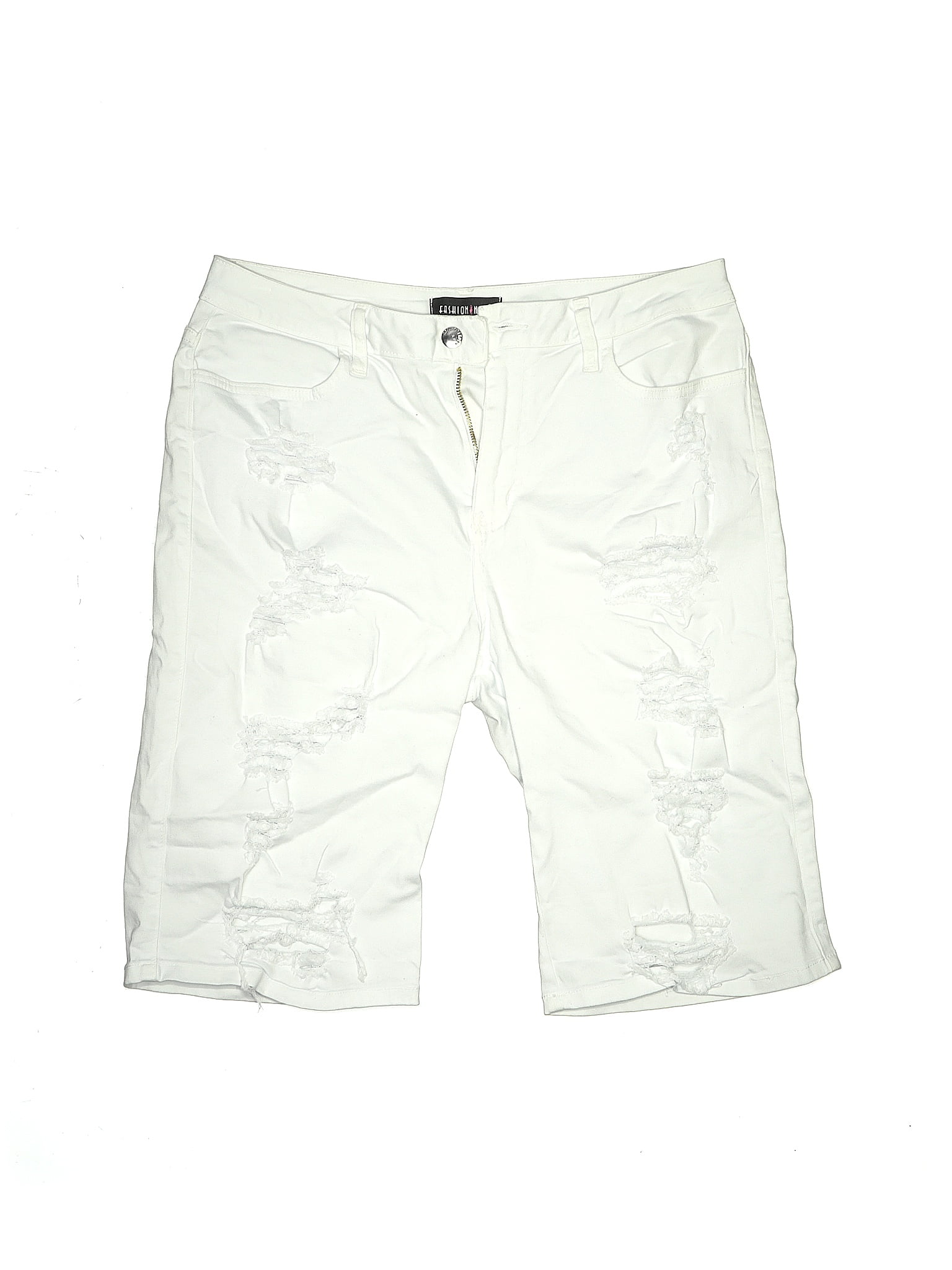 Fashion Nova Solid White Denim Shorts Size L - 42% off | ThredUp