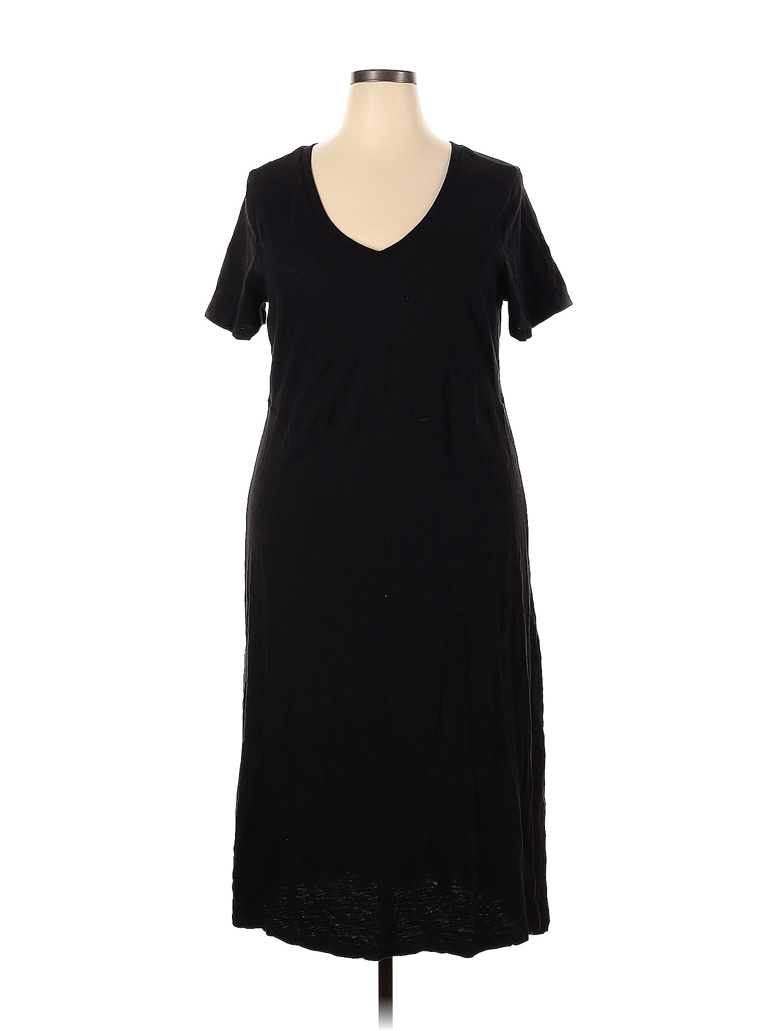 Torrid 100% Cotton Solid Black Casual Dress Size 2X Plus (2) (Plus ...