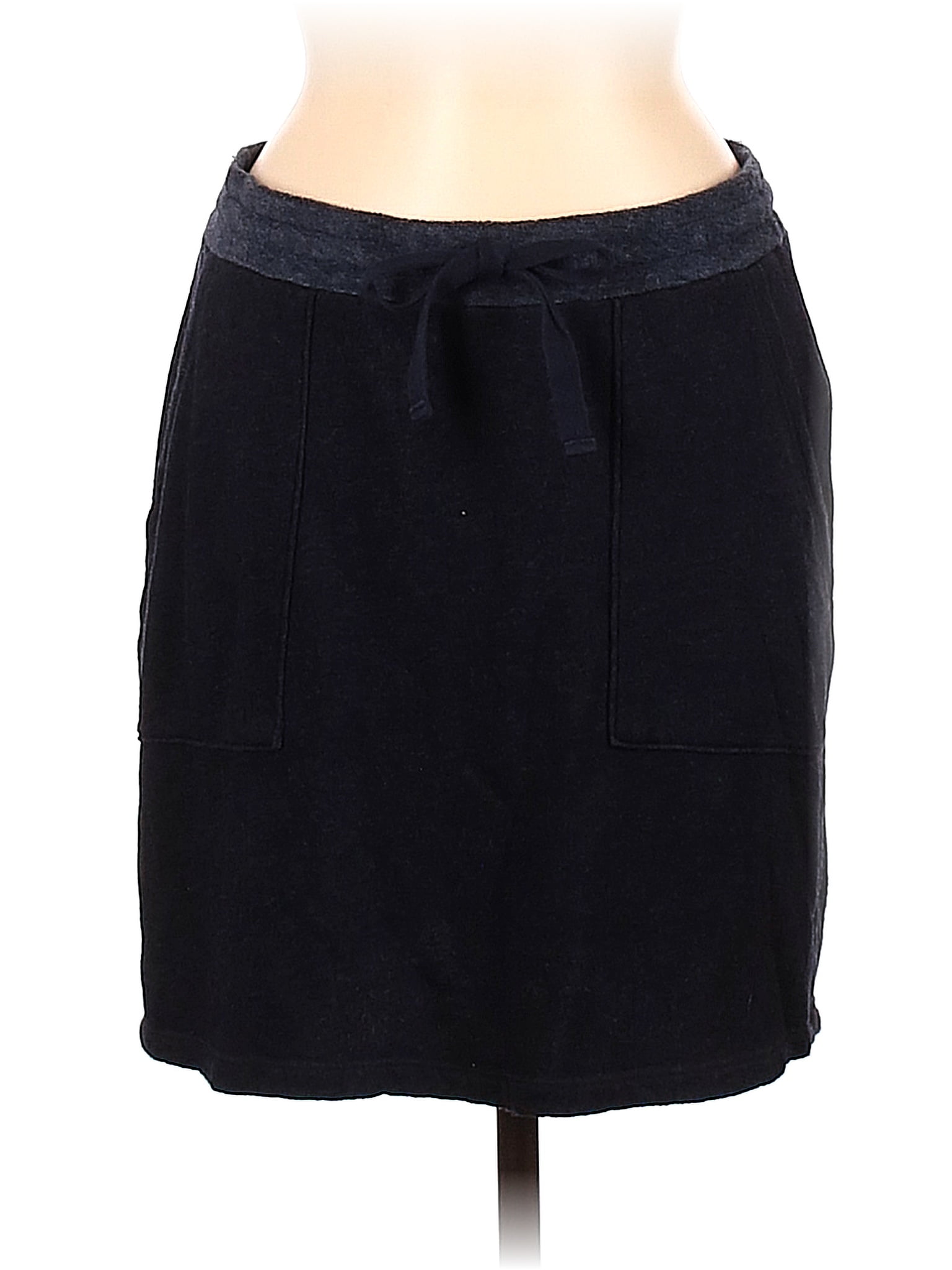 Three Dots Solid Navy Black Casual Skirt Size M 84 Off Thredup