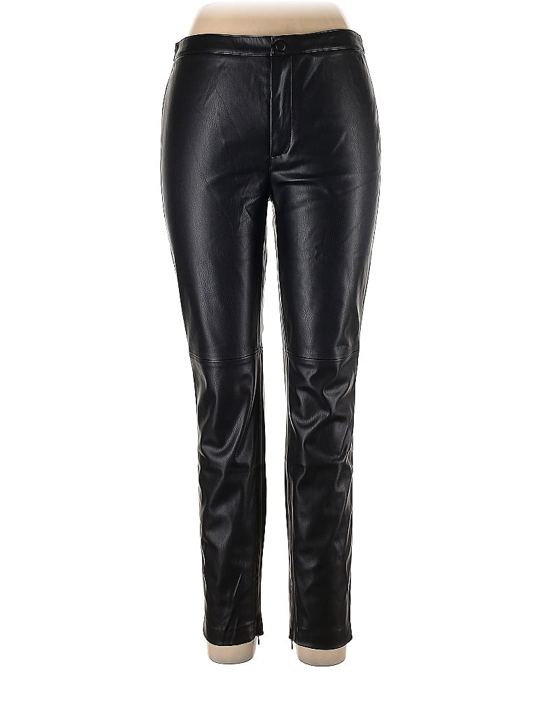 MNG 100% Polyurethane Solid Black Faux Leather Pants Size L - 50% off ...