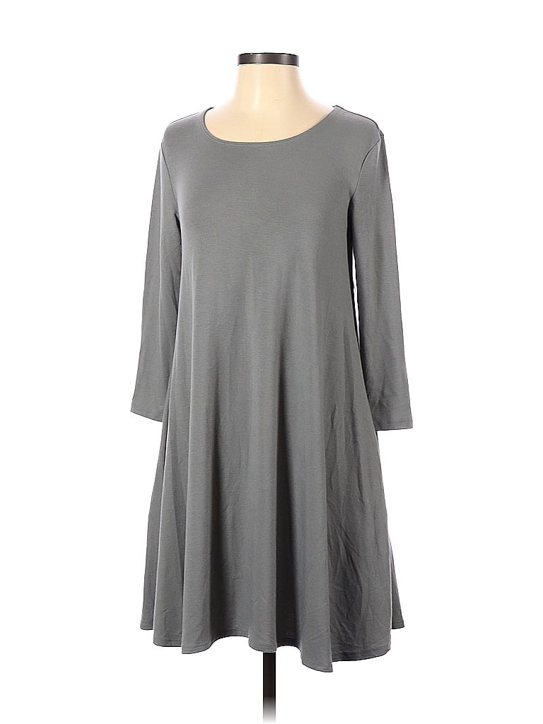 Soho JEANS NEW YORK & COMPANY Solid Gray Casual Dress Size XS - photo 1