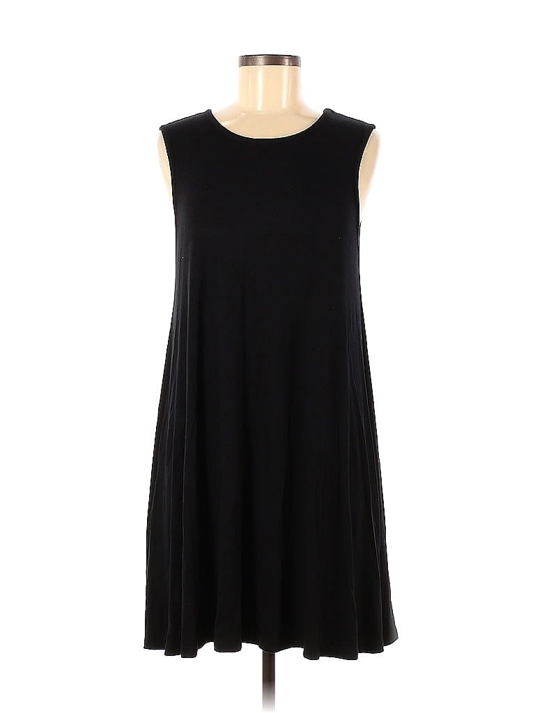Adrienne Vittadini Solid Black Casual Dress Size M - photo 1