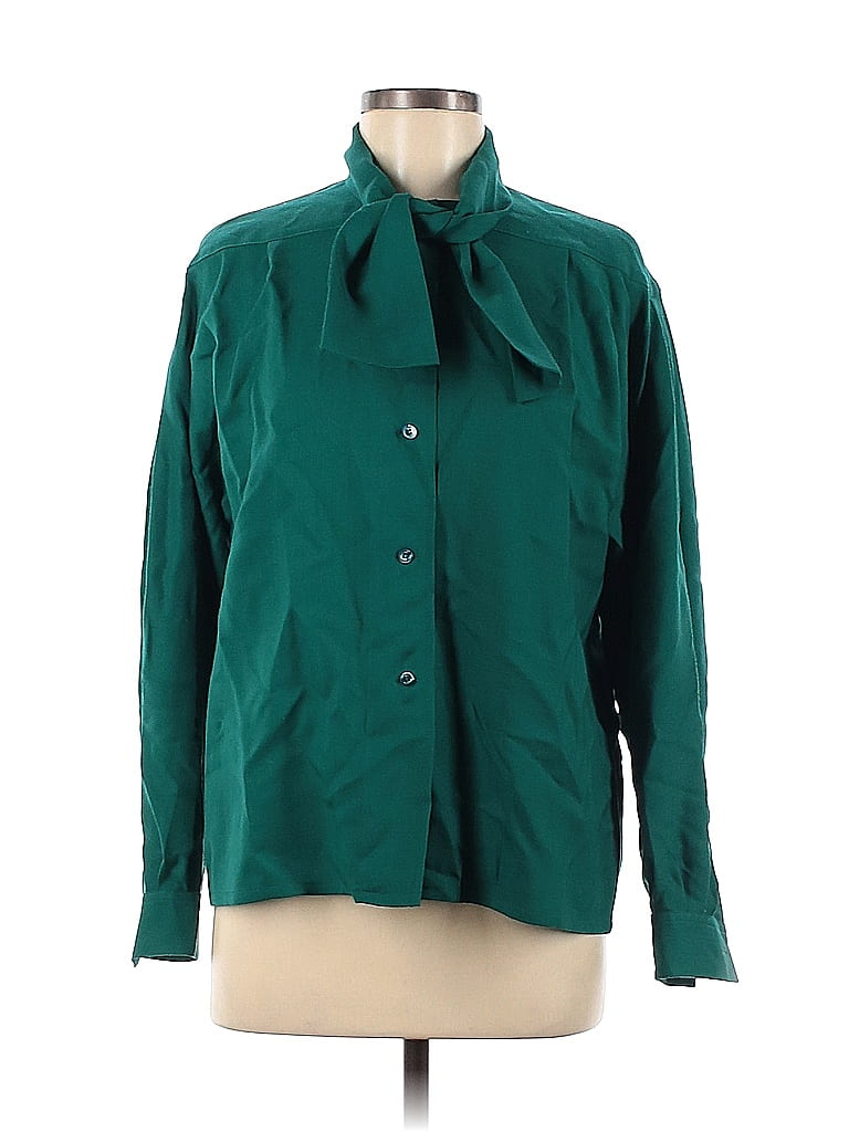 Synonyme De Rech Teal Long Sleeve ButtonDown Shirt Size 8 87