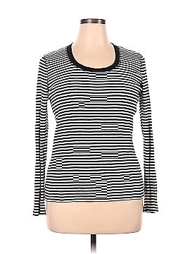 Ann Taylor LOFT 100% Cotton Black Long Sleeve T-Shirt Size XL - off | thredUP
