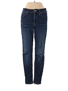 Madewell Petite 9" Mid-Rise Skinny Jeans in Larkspur Wash: TENCEL&trade; Denim Edition (view 1)