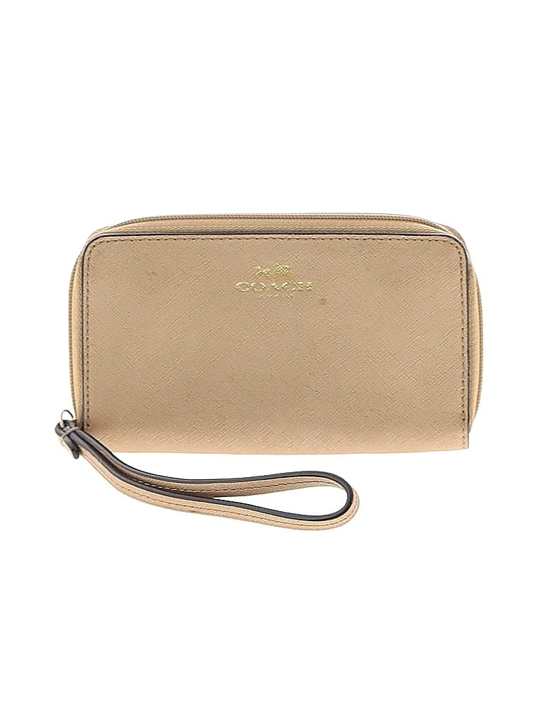 Coach Factory 100% Leather Gold Leather Wristlet One Size - photo 1