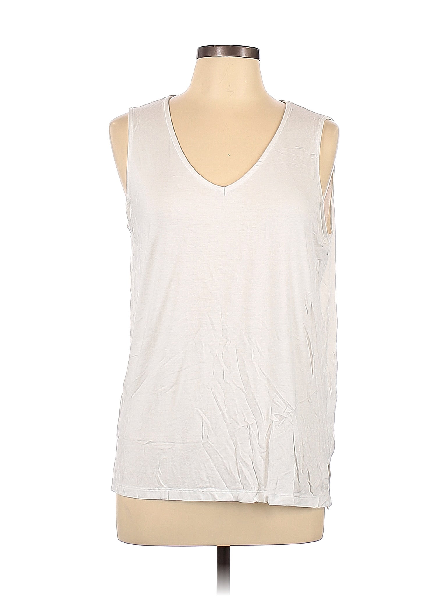 A.P.N.Y. Silver White Sleeveless T-Shirt Size L - 56% off | ThredUp